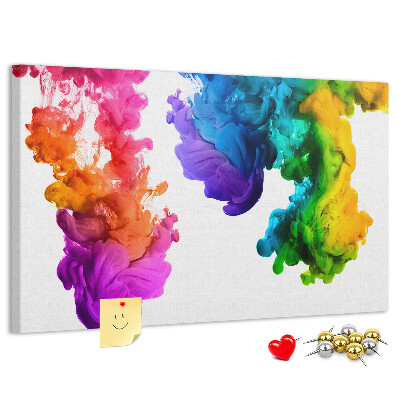 Tablero de anuncios diseño de nubes de pintura coloridas en movimiento