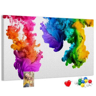 Tablero de anuncios diseño de nubes de pintura coloridas en movimiento