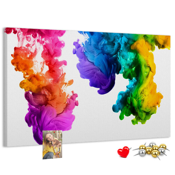 Tablero de anuncios diseño de nubes de pintura coloridas en movimiento