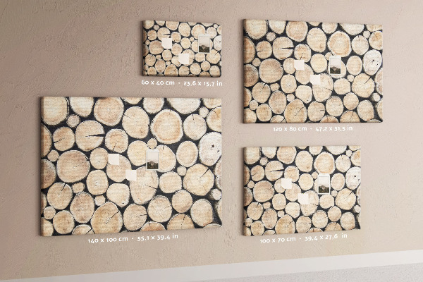 Tablero de corcho decorado Círculos de madera natural en el fondo