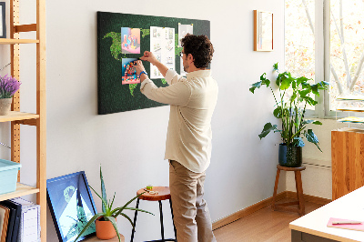 Tablero de anuncios mapa mundial verde con red de carreteras