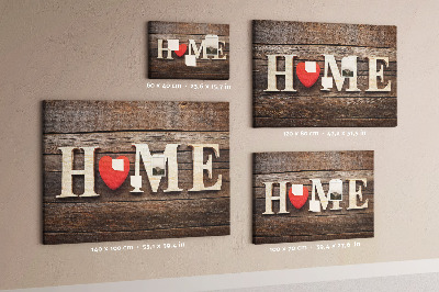Tablero de anuncios con letras de madera y fondo de corazón