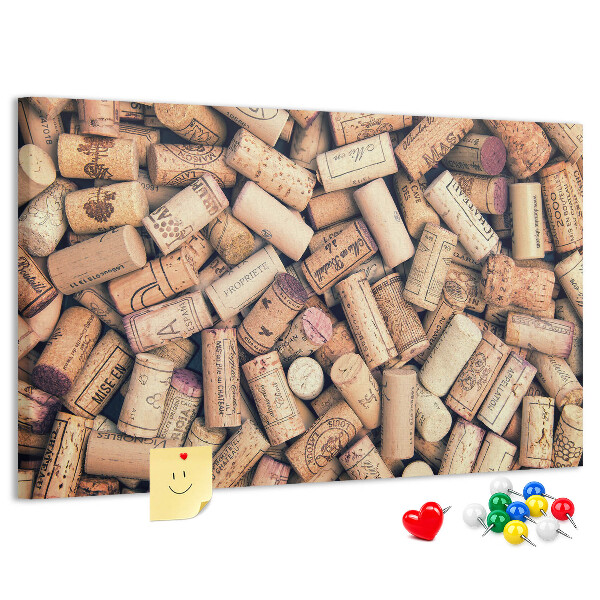Pizarra de corcho Tapones de corcho para vino con diversos diseños.