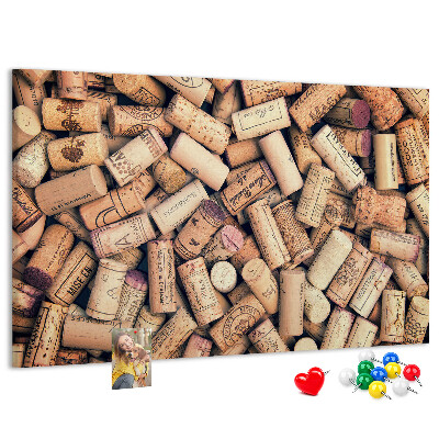 Pizarra de corcho Tapones de corcho para vino con diversos diseños.