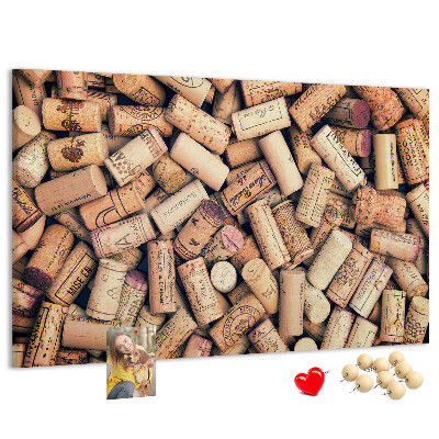 Pizarra de corcho Tapones de corcho para vino con diversos diseños.