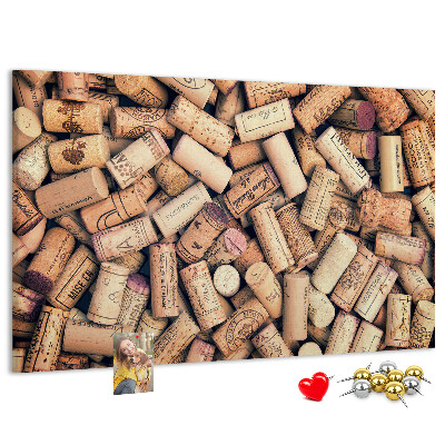 Pizarra de corcho Tapones de corcho para vino con diversos diseños.
