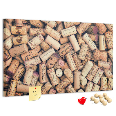 Pizarra de corcho Tapones de corcho para vino con diversos diseños.