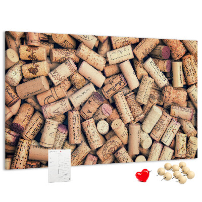 Pizarra de corcho Tapones de corcho para vino con diversos diseños.