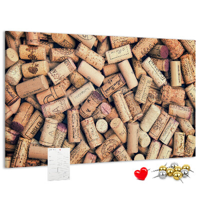 Pizarra de corcho Tapones de corcho para vino con diversos diseños.