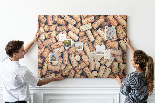 Pizarra de corcho Tapones de corcho para vino con diversos diseños.