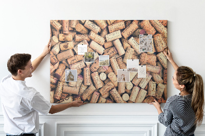 Pizarra de corcho Tapones de corcho para vino con diversos diseños.