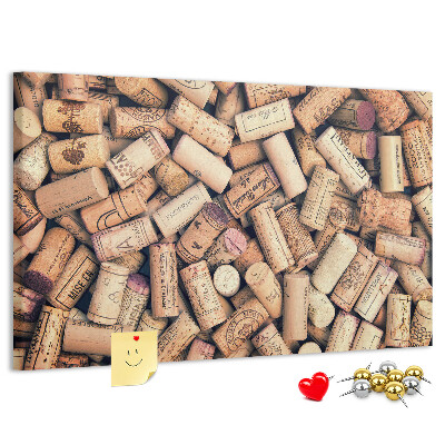 Pizarra de corcho Tapones de corcho para vino con diversos diseños.