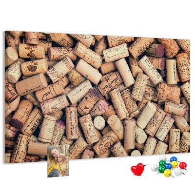 Pizarra de corcho Tapones de corcho para vino con diversos diseños.
