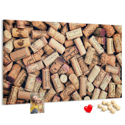Pizarra de corcho Tapones de corcho para vino con diversos diseños.