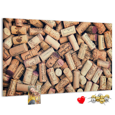 Pizarra de corcho Tapones de corcho para vino con diversos diseños.
