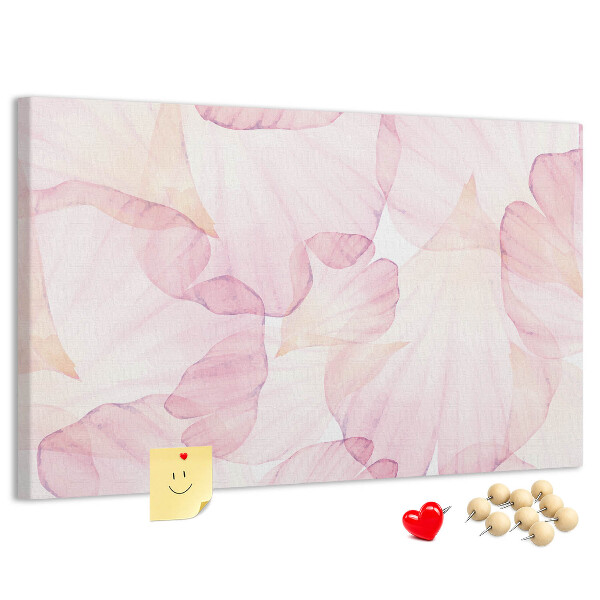 Tablero de anuncios con diseño de delicados pétalos en tonos pastel