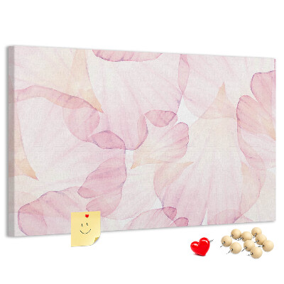 Tablero de anuncios con diseño de delicados pétalos en tonos pastel