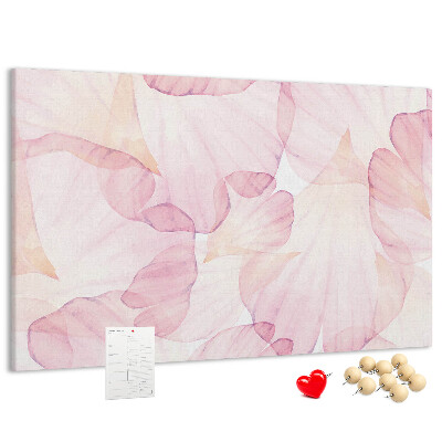 Tablero de anuncios con diseño de delicados pétalos en tonos pastel