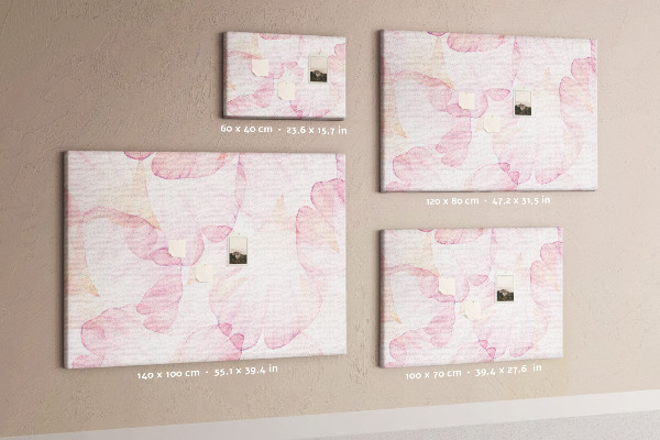 Tablero de anuncios con diseño de delicados pétalos en tonos pastel