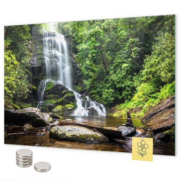 Pizarra magnética de cristal Cascada del bosque
