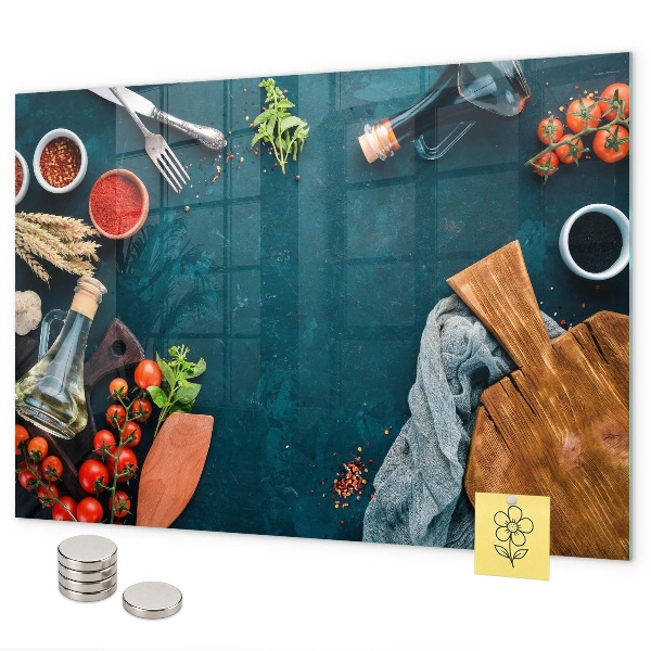 Pizarra magnética de cristal Utensilios de cocina