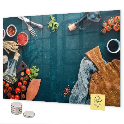 Pizarra magnética de cristal Utensilios de cocina