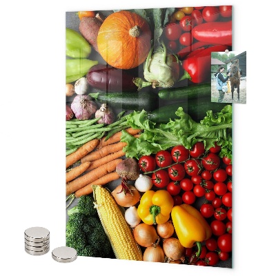 Pizarra magnética de pared Verduras coloridas