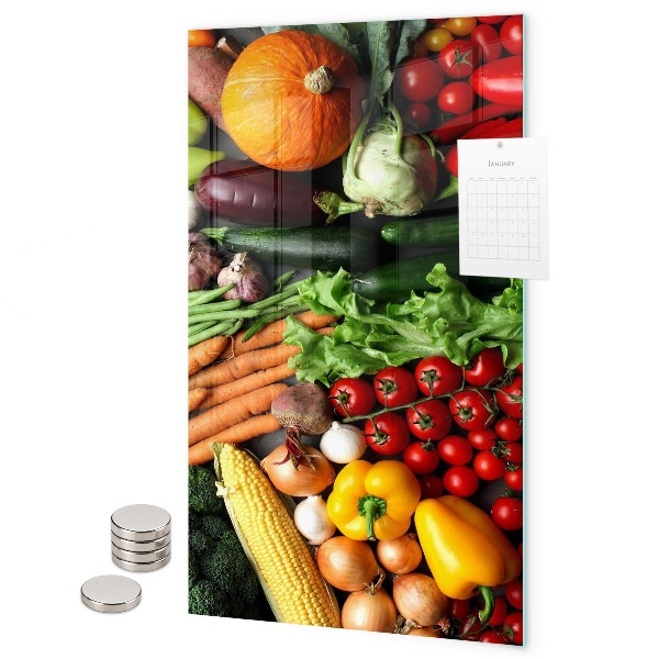 Pizarra magnética de pared Verduras coloridas