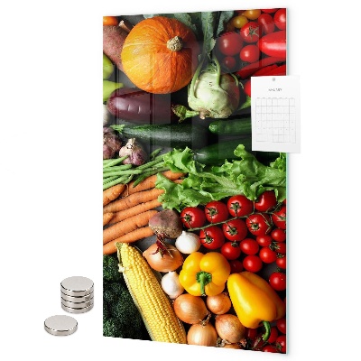 Pizarra magnética de pared Verduras coloridas