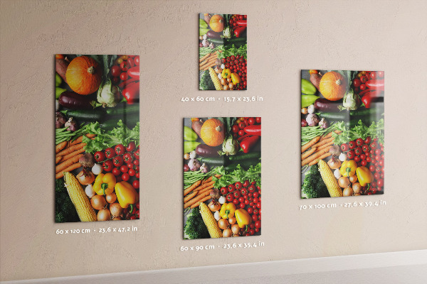Pizarra magnética de pared Verduras coloridas