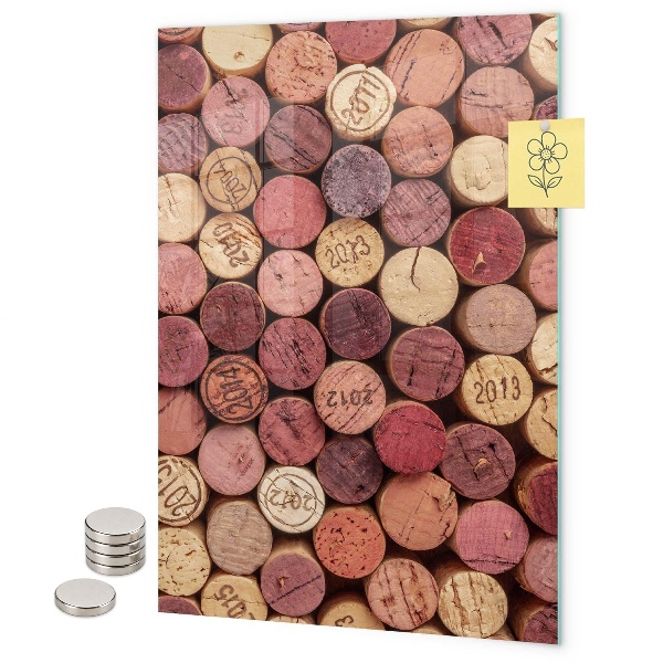 Pizarra magnética de pared corchos de vino