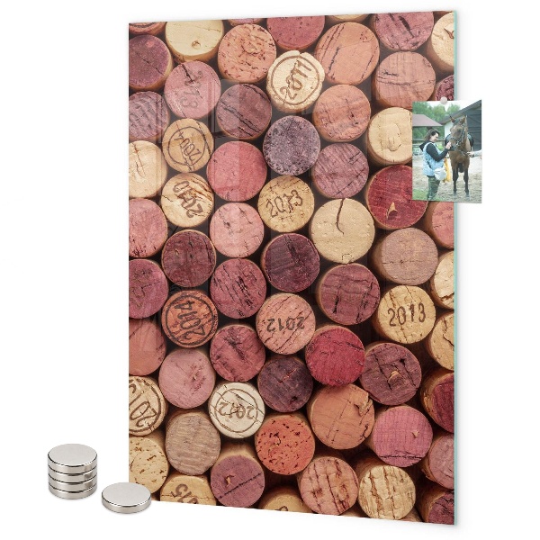 Pizarra magnética de pared corchos de vino