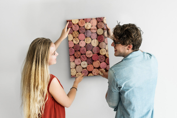 Pizarra magnética de pared corchos de vino