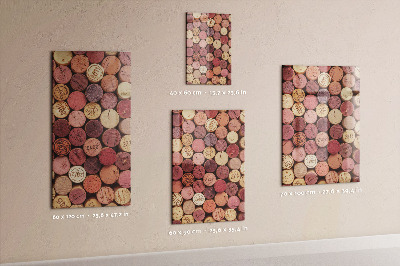 Pizarra magnética de pared corchos de vino