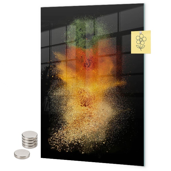 Pizarra magnética de pared Especias derramadas