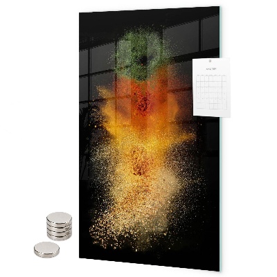 Pizarra magnética de pared Especias derramadas