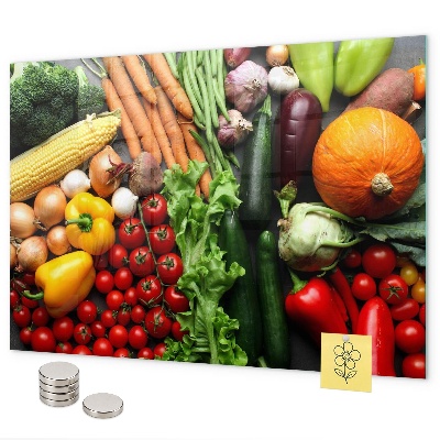 Pizarra magnética de cristal Verduras frescas