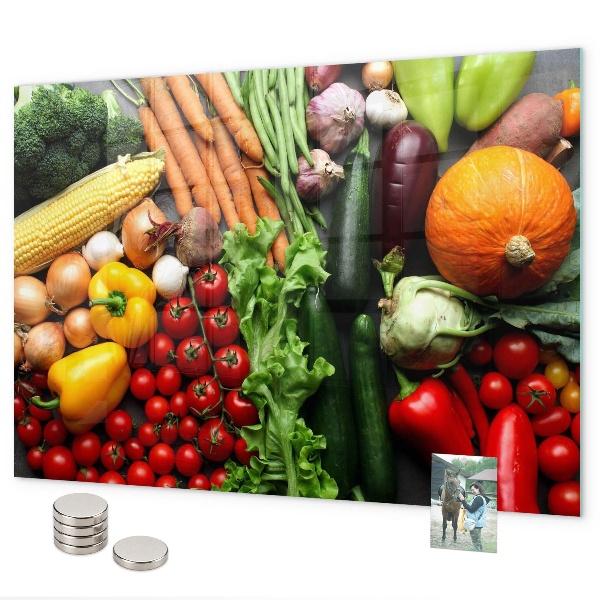 Pizarra magnética de cristal Verduras frescas