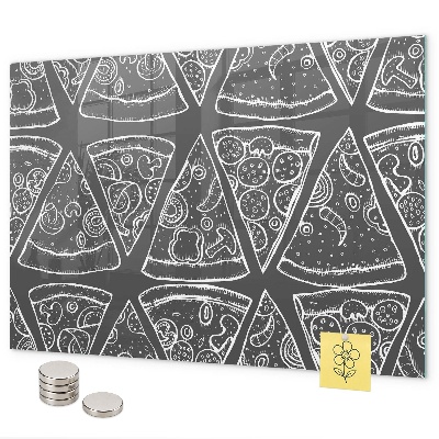 Pizarra magnética de cristal Pizza pintada