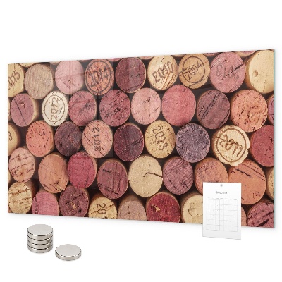 Pizarra magnética de cristal corchos de vino
