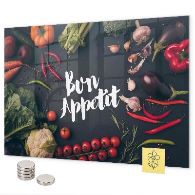 Pizarra magnética de cristal La inscripción Bon appétit
