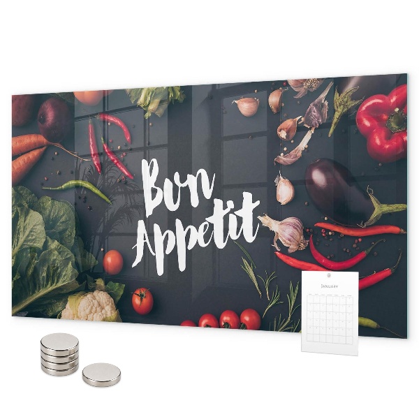 Pizarra magnética de cristal La inscripción Bon appétit