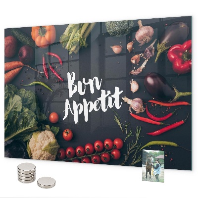 Pizarra magnética de cristal La inscripción Bon appétit