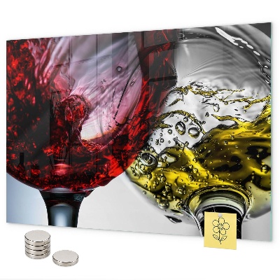 Pizarra magnética de cristal Copas de vino