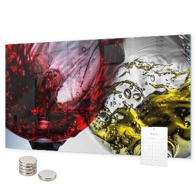 Pizarra magnética de cristal Copas de vino