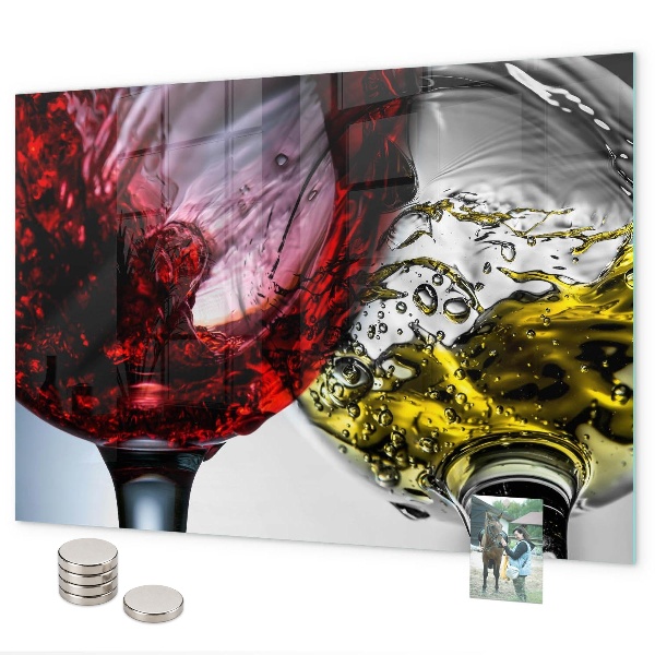 Pizarra magnética de cristal Copas de vino