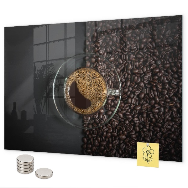 Pizarra magnética de cristal Una taza de café