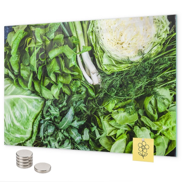 Pizarra magnética de cristal Verduras verdes