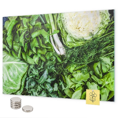 Pizarra magnética de cristal Verduras verdes