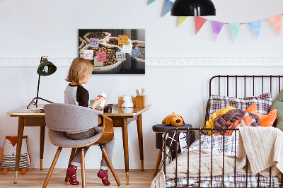 Pizarra magnética de cristal Bolsas de café